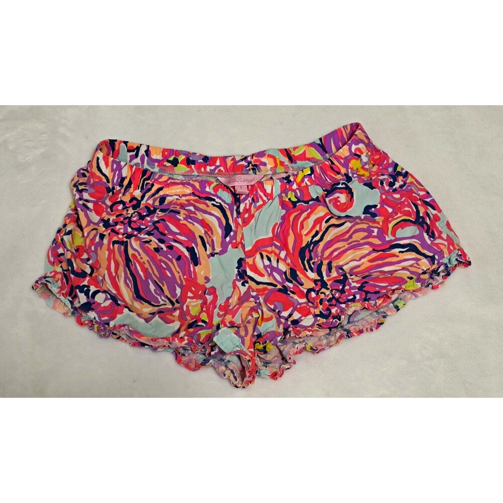 Lilly Pulitzer Women’s Multicolor Floral Pull-On Rayon Shorts Size S